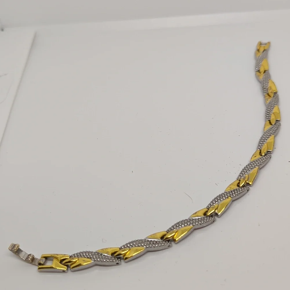 MEN'S Titanium Steel Magnetic for Anxiety & Pain Snake Print Design 18k GP